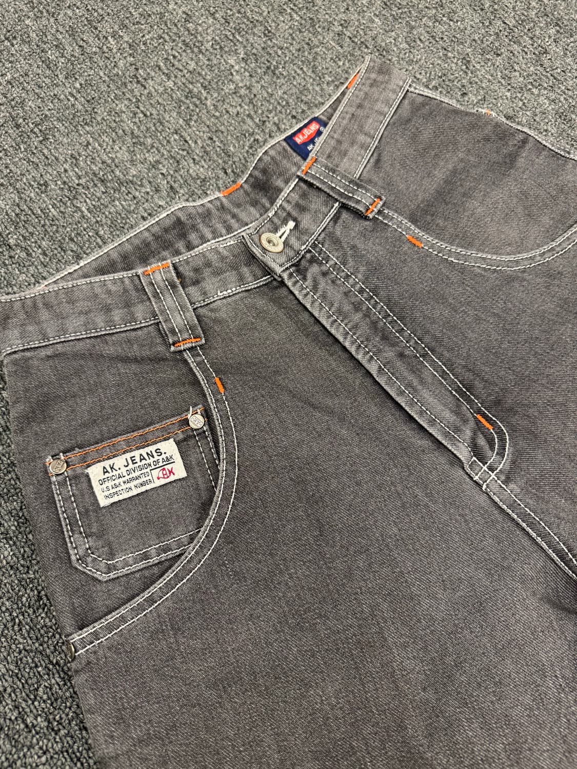 M) AK.JEANS 빈티지 올드스쿨 포켓자수 흑청 힙합팬츠 상품이미지2