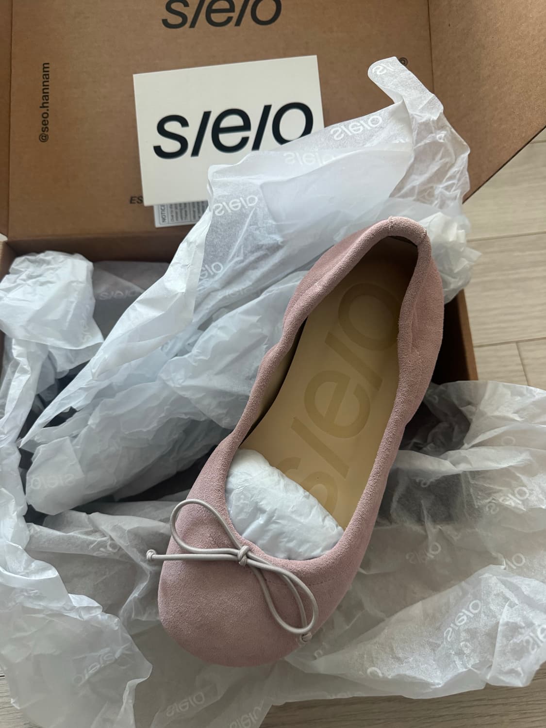 에스이오 번 발레리나 핑크 스웨이드 픗랫슈즈 상품이미지2