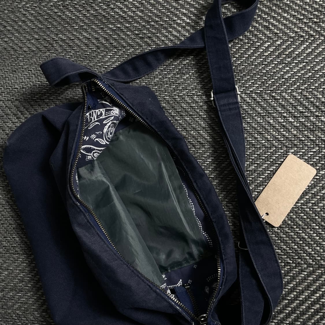 캉골 자수로고 네이비 캔버스 크로스백o 5048 상품이미지3