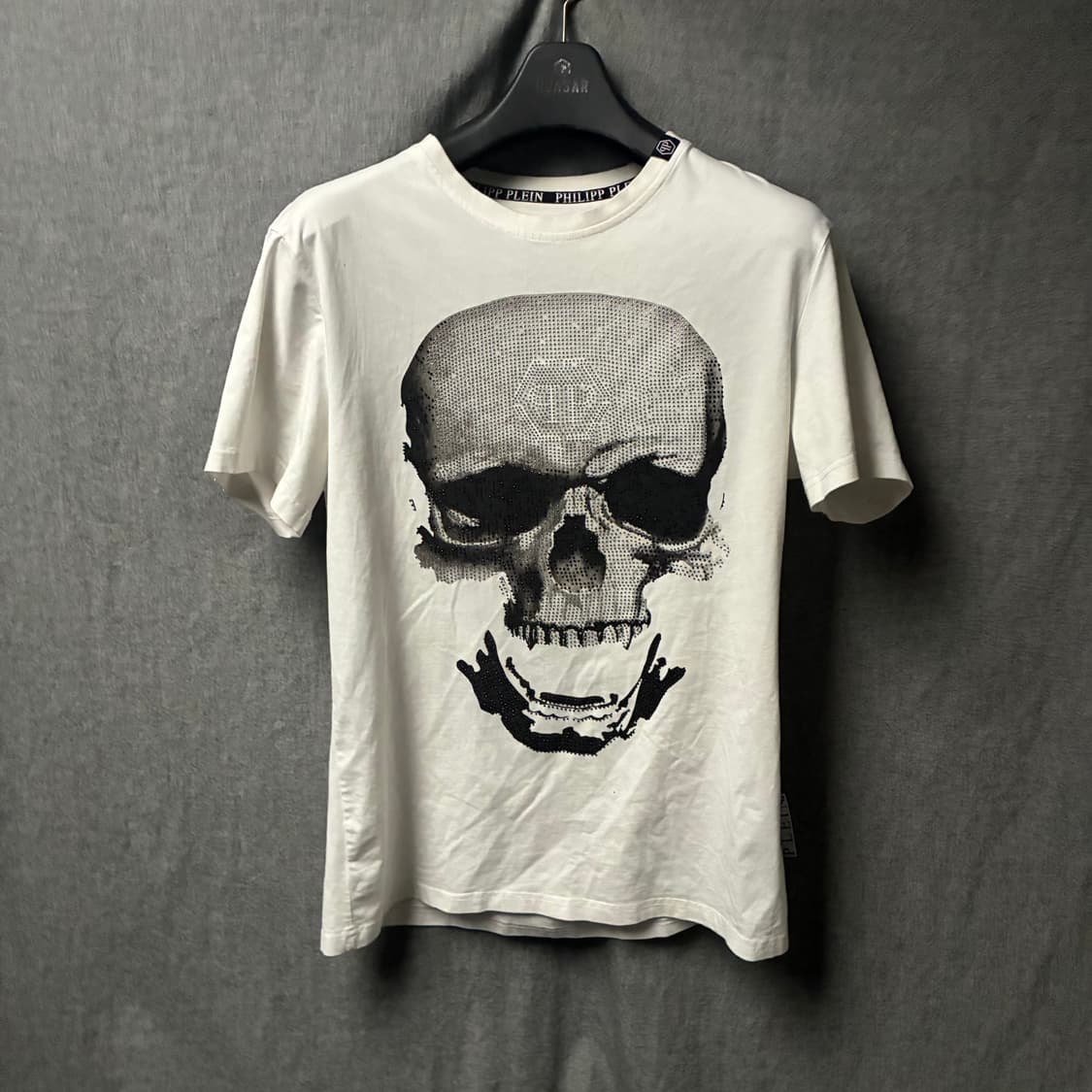 필립 플레인 해골 프린팅 화이트 반팔 상품이미지3