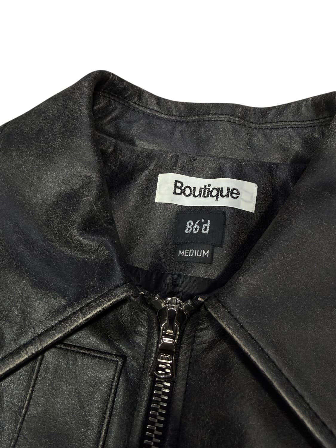 Boutique 86d 디스트레스 카우레더 자켓 상품이미지7