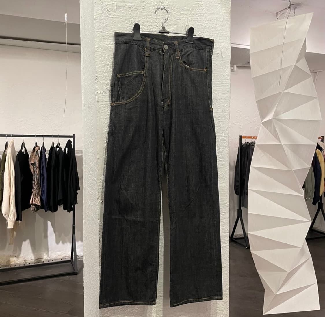 요지 야마모토 비대칭 데님팬츠 상품이미지1