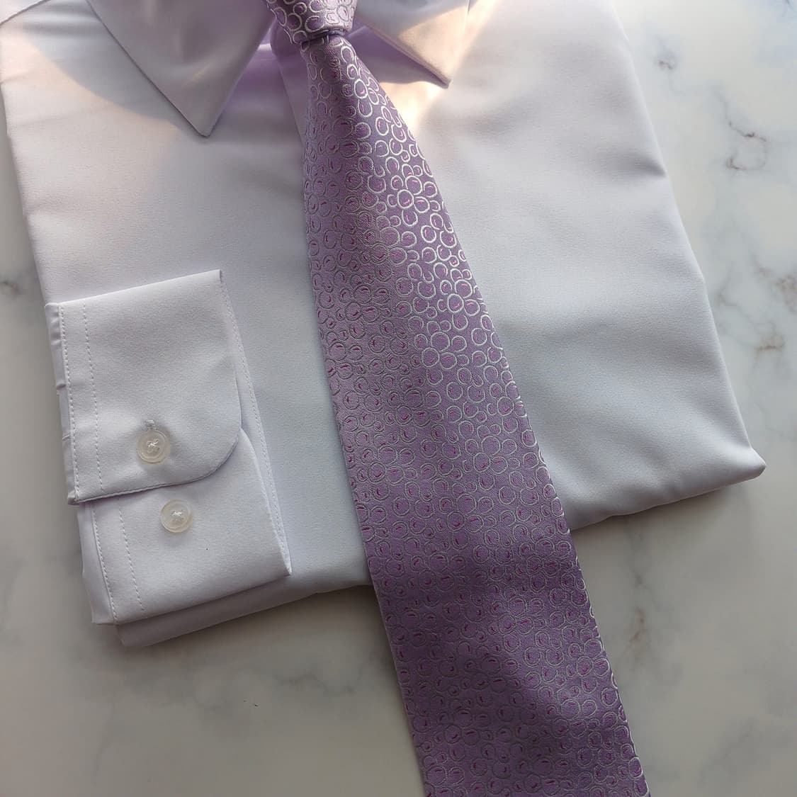 웅가로 실크 퍼플 플라워 자카드 넥타이 8.6cm A+등급 A18642
 상품이미지5