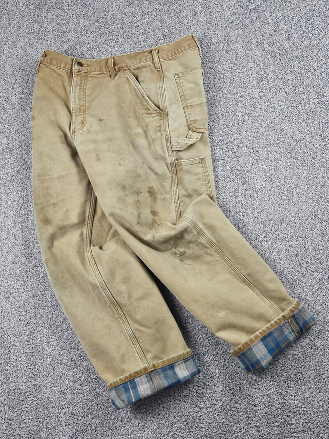 칼하트 헤비 플란넬 캔버스 카펜터 팬츠 ( 34 X 30 )/ 10050 상품이미지2