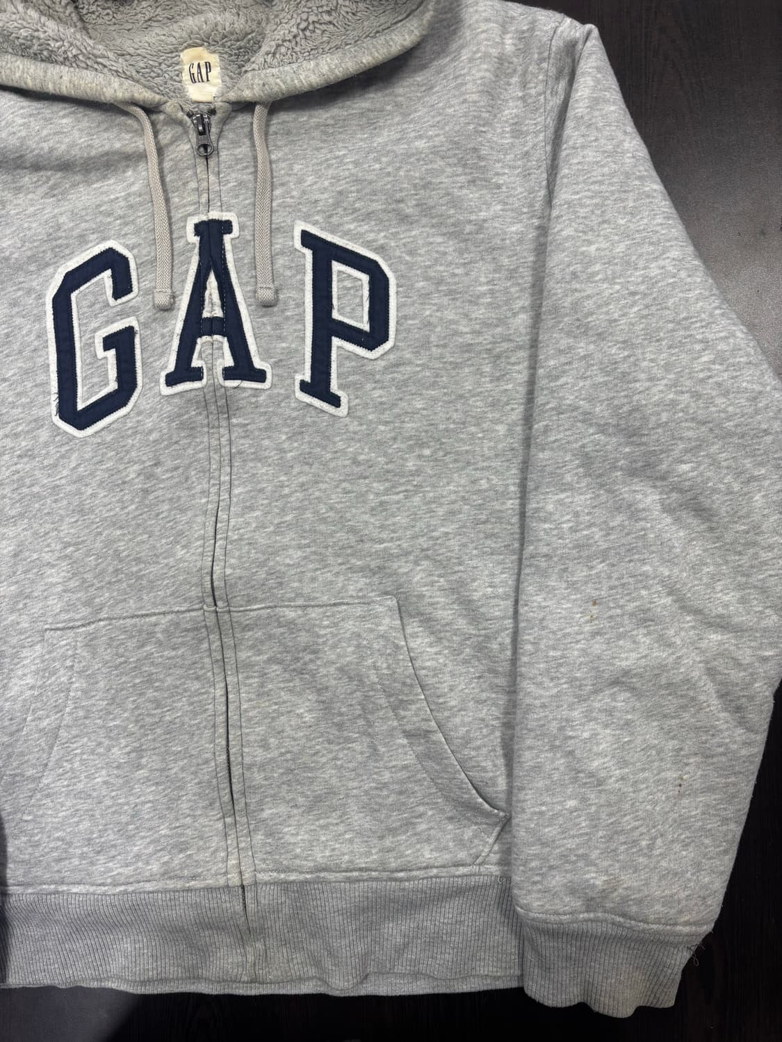 갭 GAP 로고 후드 집업 그레이 상품이미지4