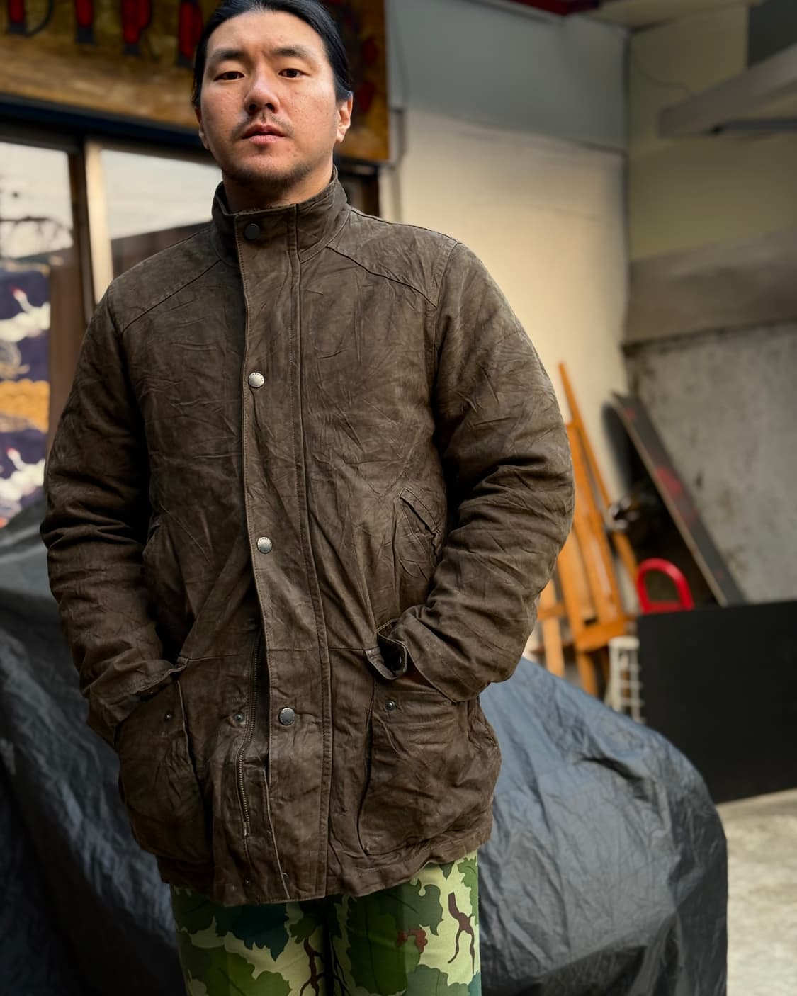 90‘s 노티카 레더 헌팅자켓 M 상품이미지8