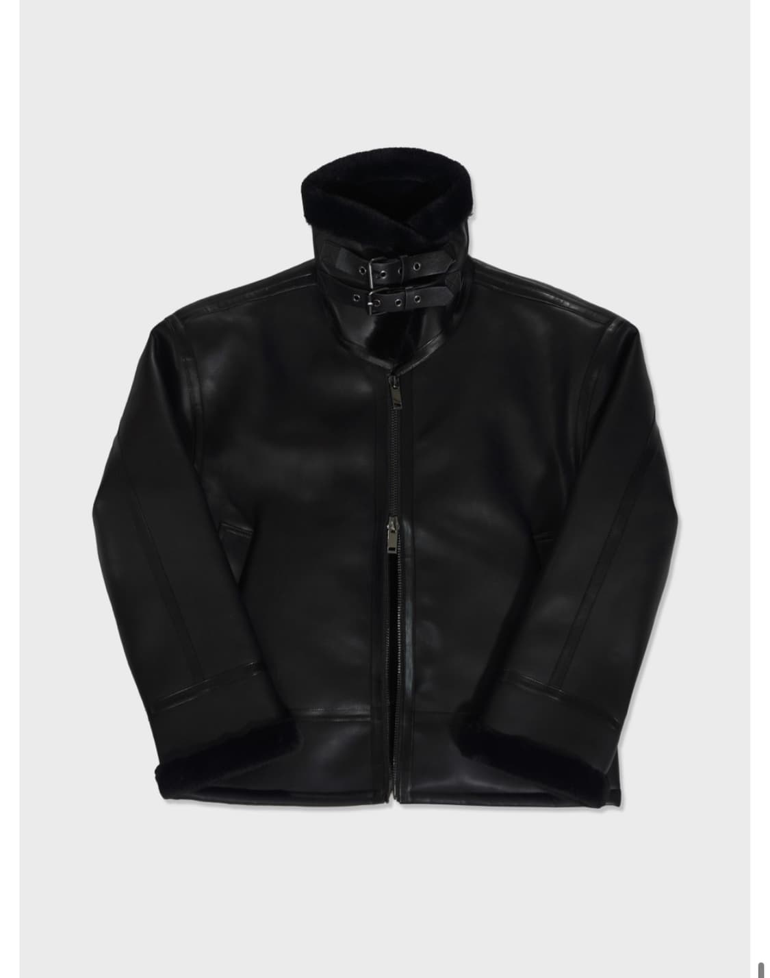 노지연 moso 비건 래더 시어링 블랙 무스탕 새상품 상품이미지8