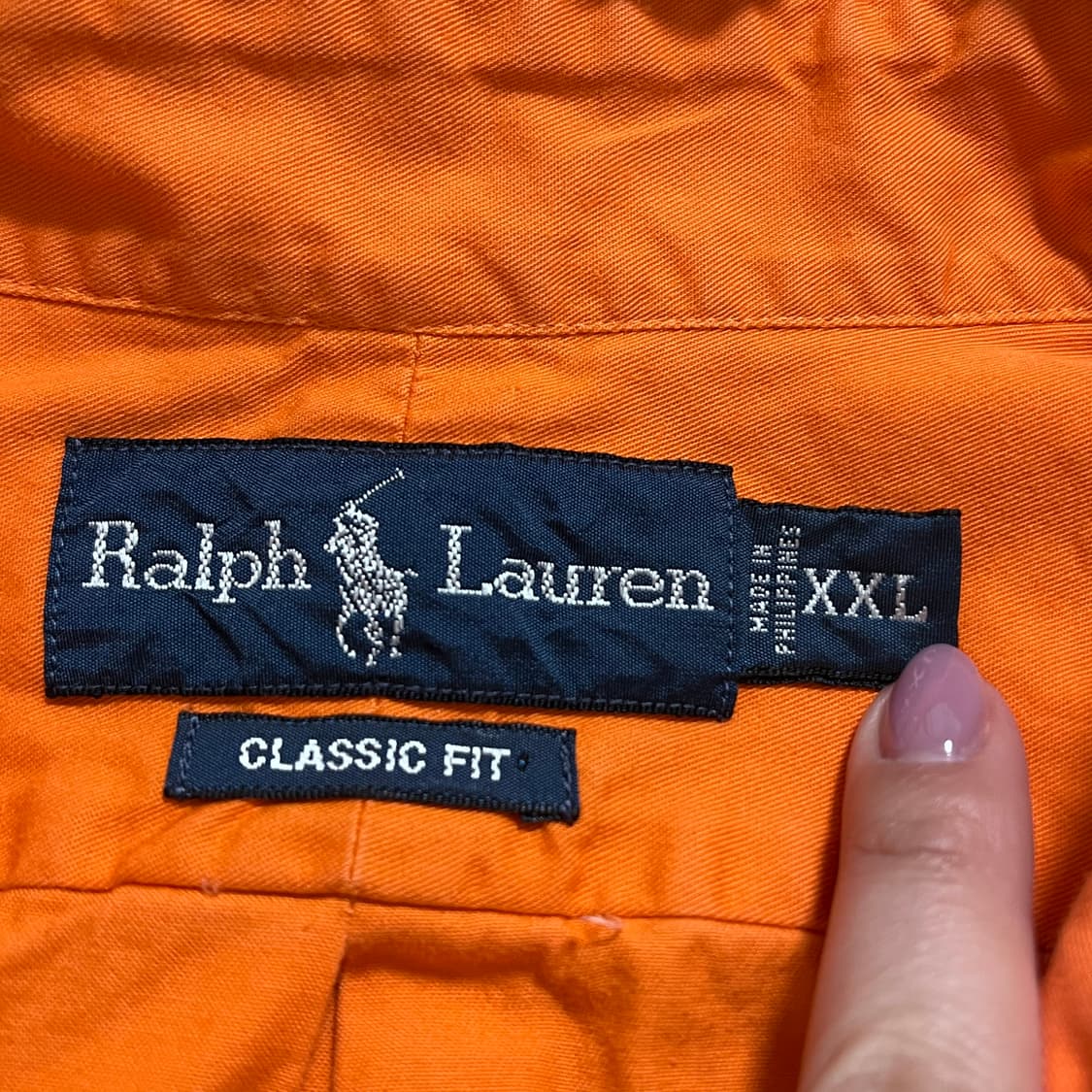 [정품] 폴로 오렌지 / 그린포니 솔리드 셔츠 [ XXL ] 상품이미지5