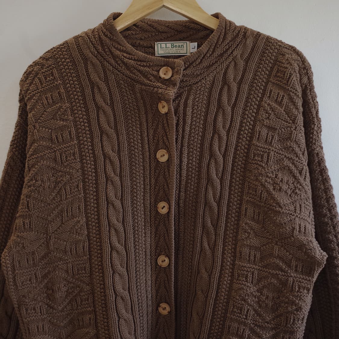80’s L.L.Bean Cable Cotton Carigan 상품이미지2