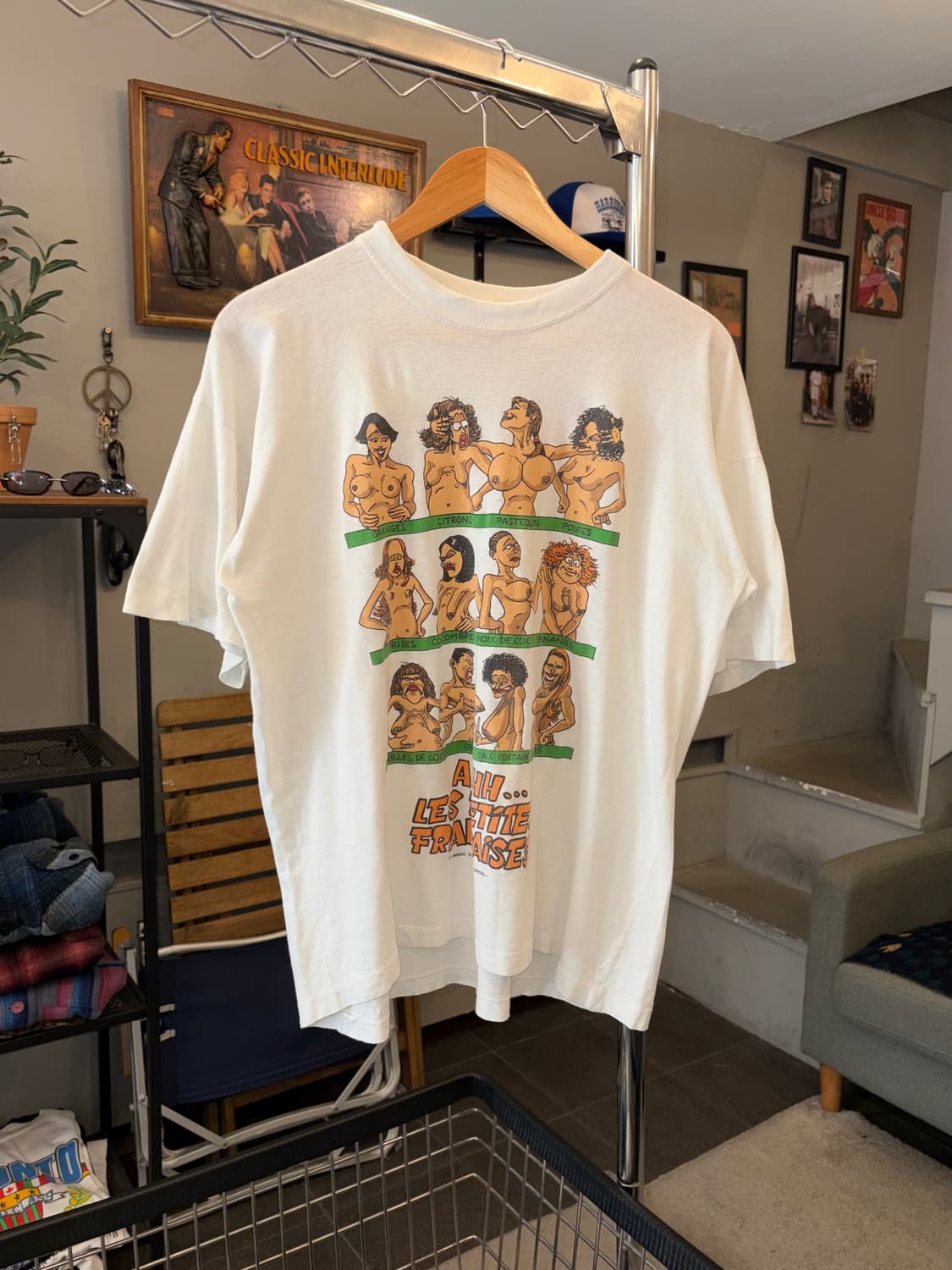 80-90‘s France Erotic cartoon print T 상품이미지4