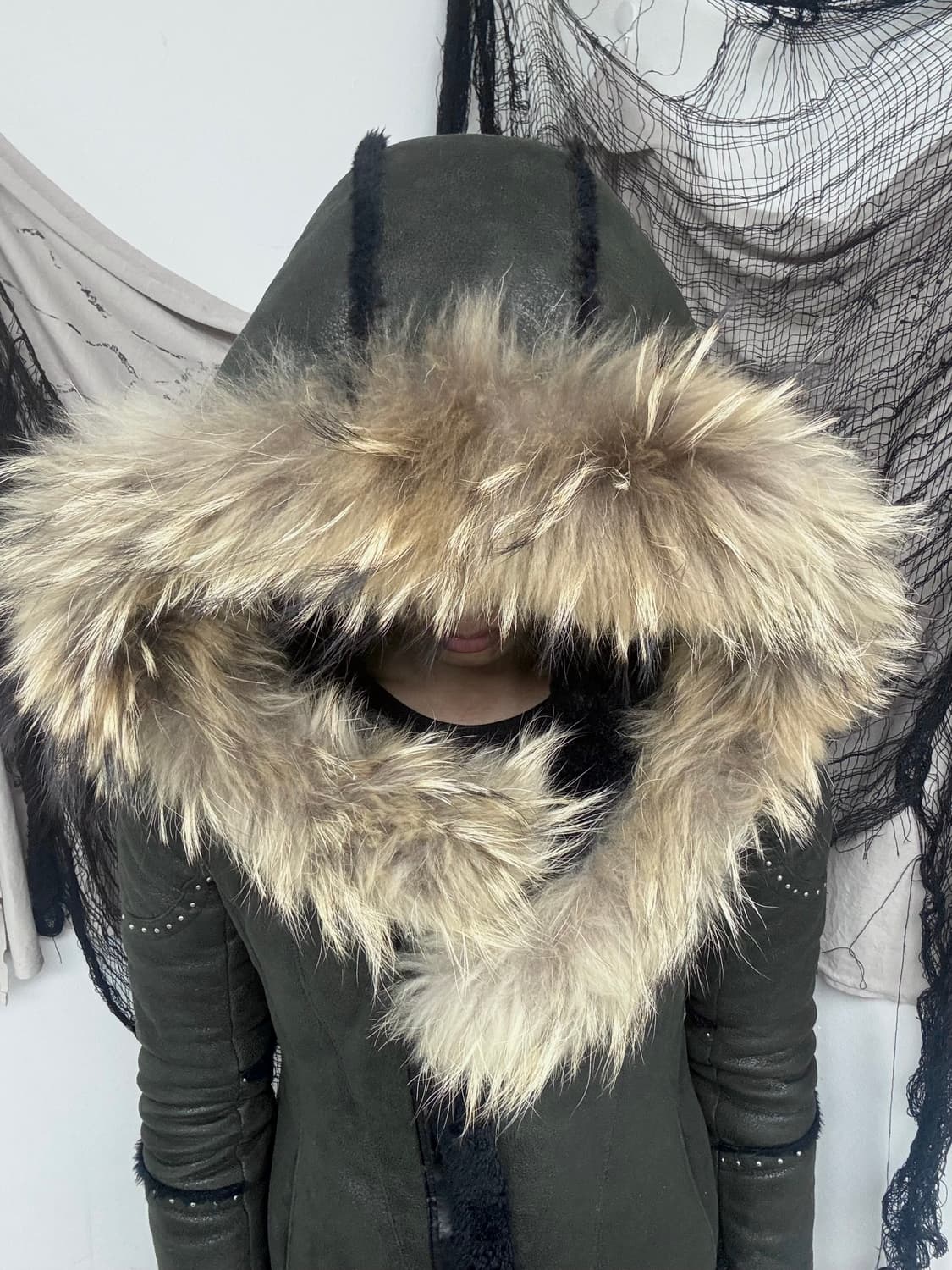 [2000s Rare Egoist] Raccoon Fur Over-Hoo 상품이미지3