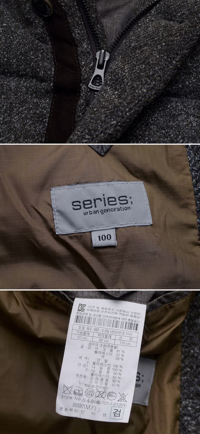 시리즈 (series) 라파예트 양털카라 트위드 다운패딩 자켓 (100) 상품이미지10