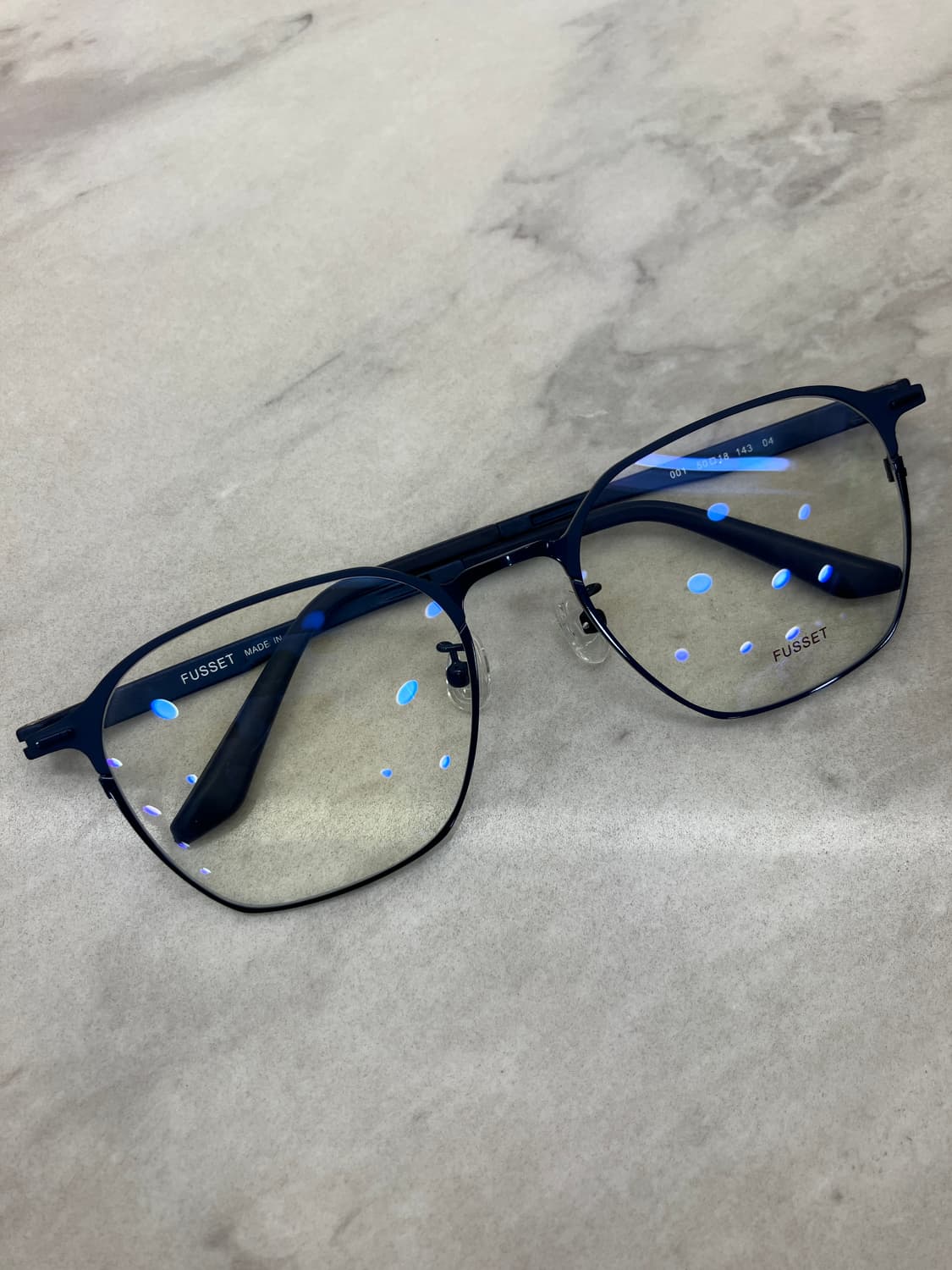 푸세 FUSSET 코발트 블루 웰링턴 메탈테 안경 상품이미지1