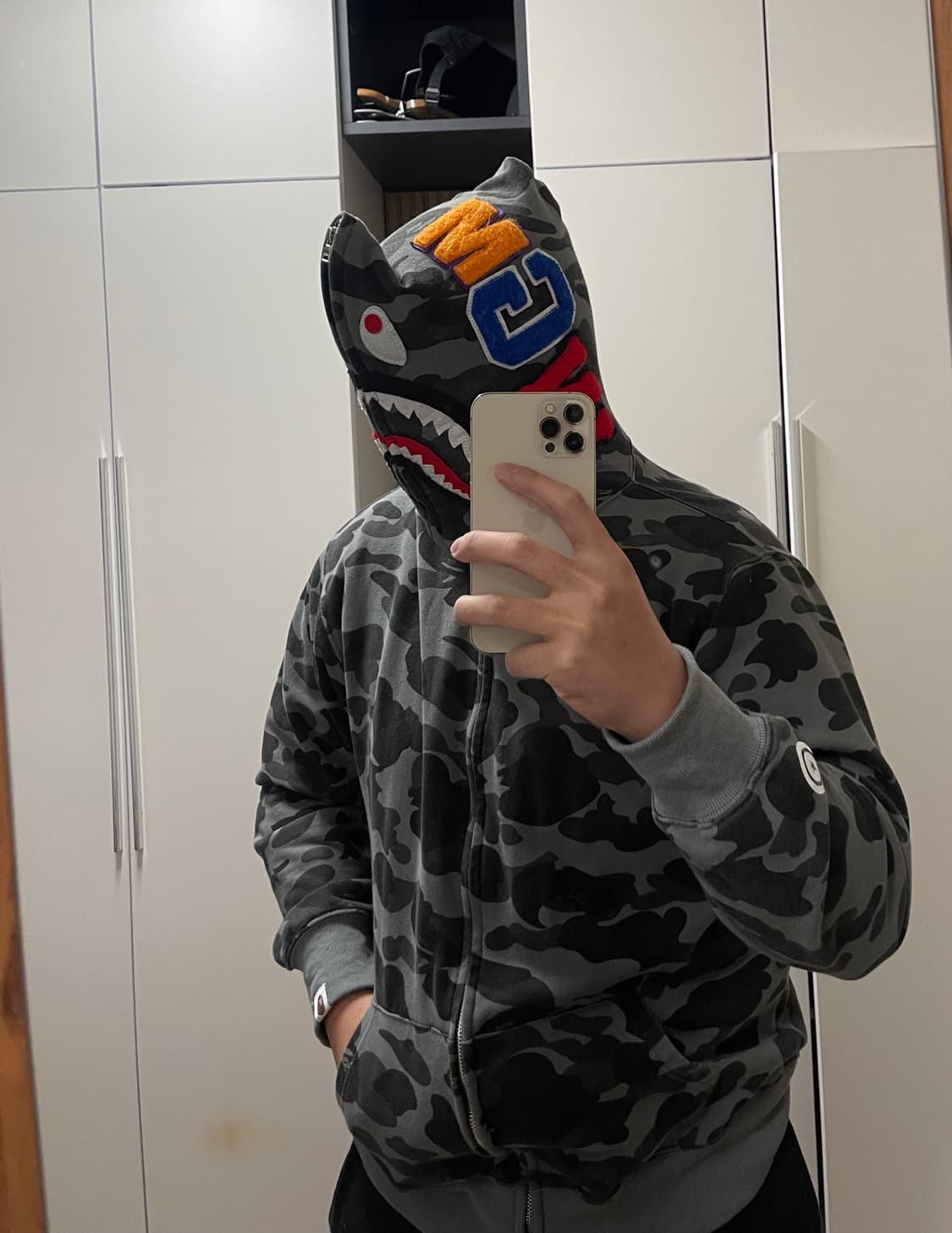 베이프 BAPE 카모 샤크 후드집업 XL 상품이미지1