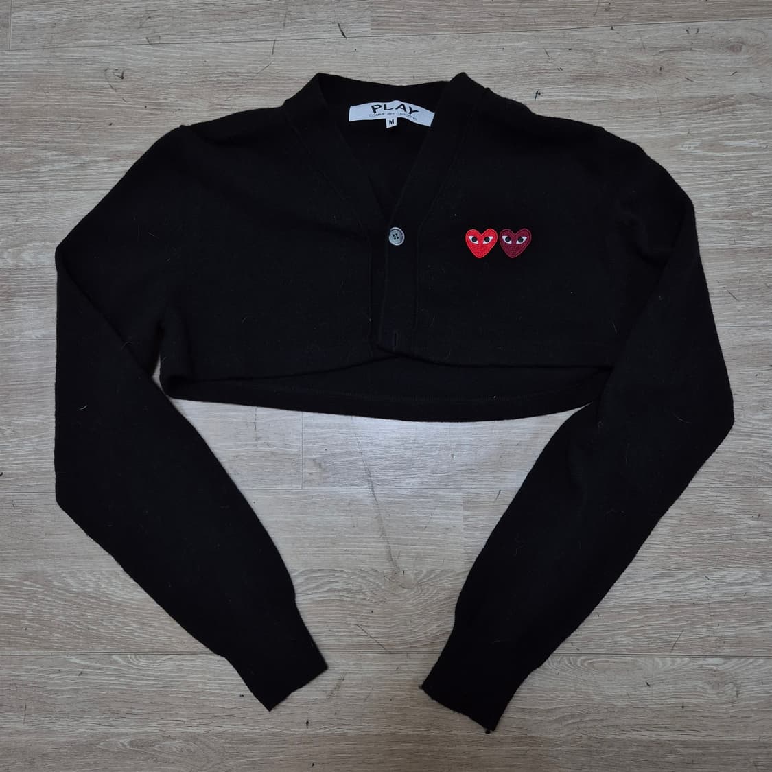꼼데가르송 여성 더블 하트 와펜 크롭 가디건 M(95) 상품이미지1