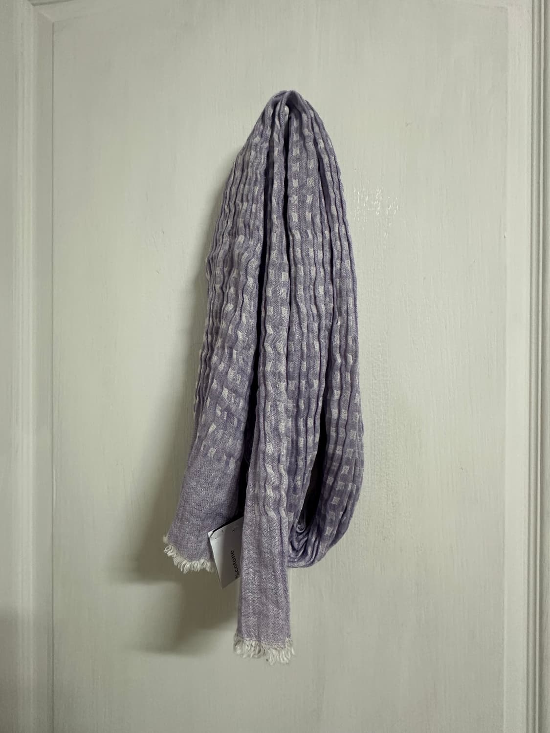 모리걸 연보라 깅엄체크 스카프 상품이미지1