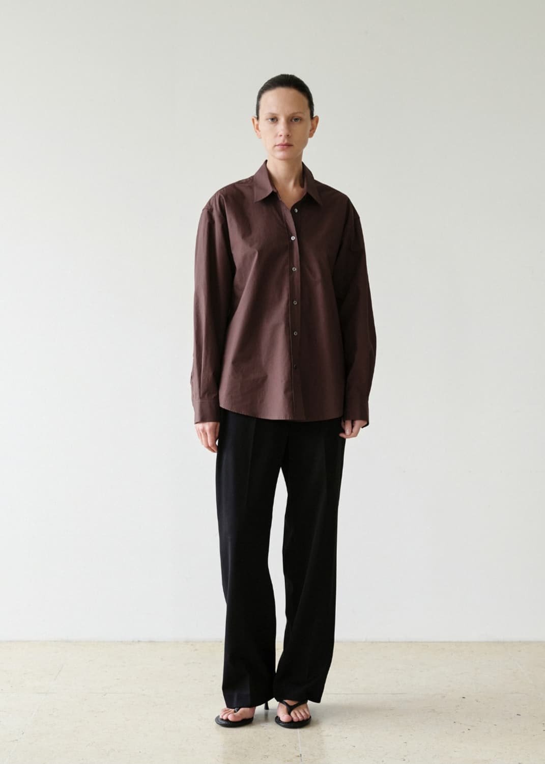 [르에떼] Classic Shirt in Burgundy Brown 상품이미지3