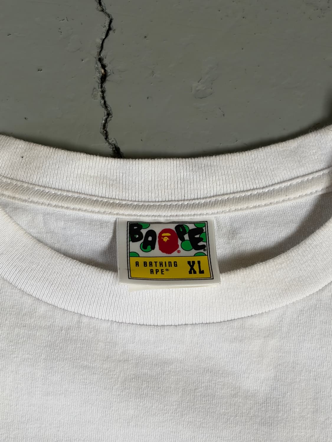 베이프(BAPE) ABC 카모 싱글스티치 화이트 티셔츠 상품이미지3