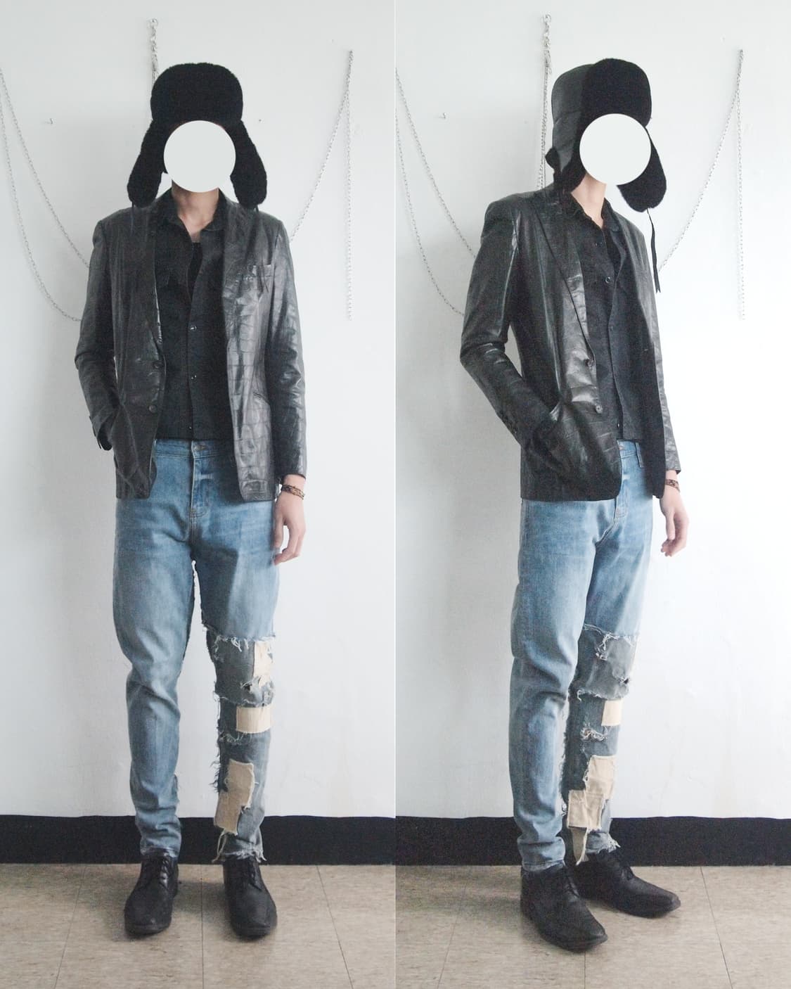 90’s men’s tenoras 크로코 레더 블레이져 상품이미지2