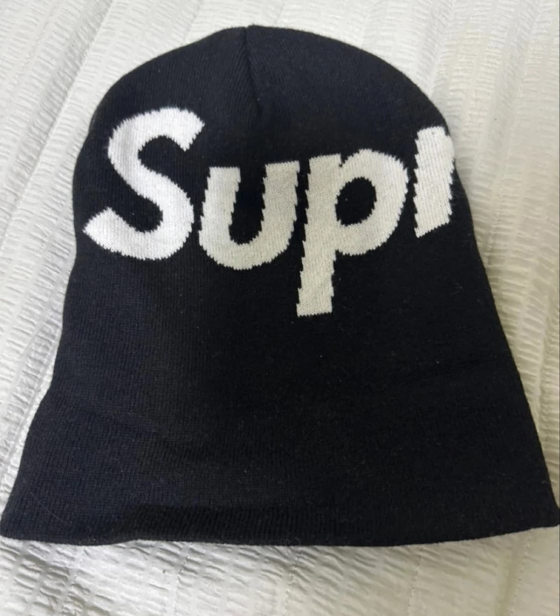 슈프림 빅 로고 비니 블랙 새상품 상품이미지1