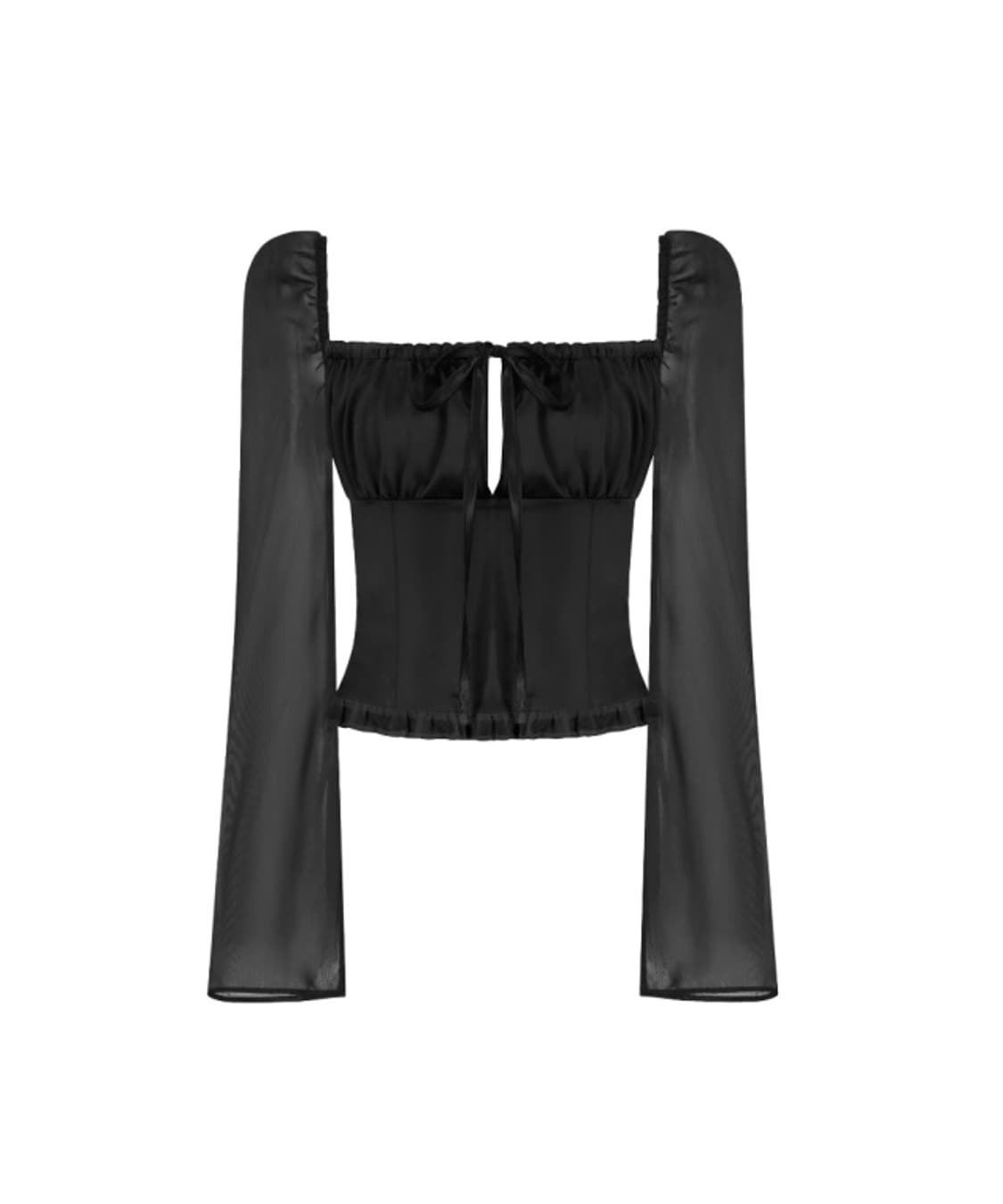 클리시어 (코프) 워니하우스 프린세스 리본 블라우스 블랙 상품이미지1