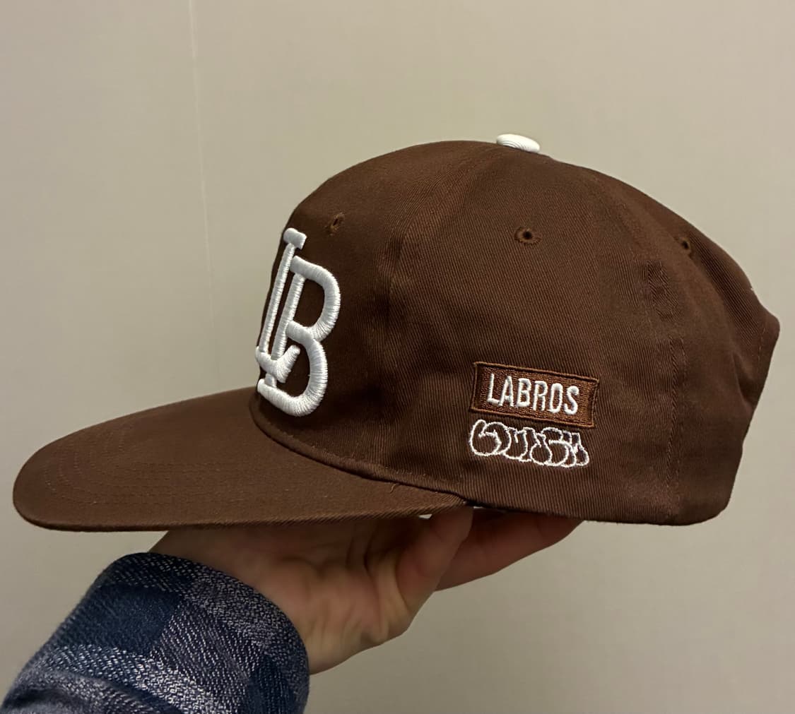 (F)라브로스 LT LB 자수 6패널 볼캡 모자 다크브라운 상품이미지3