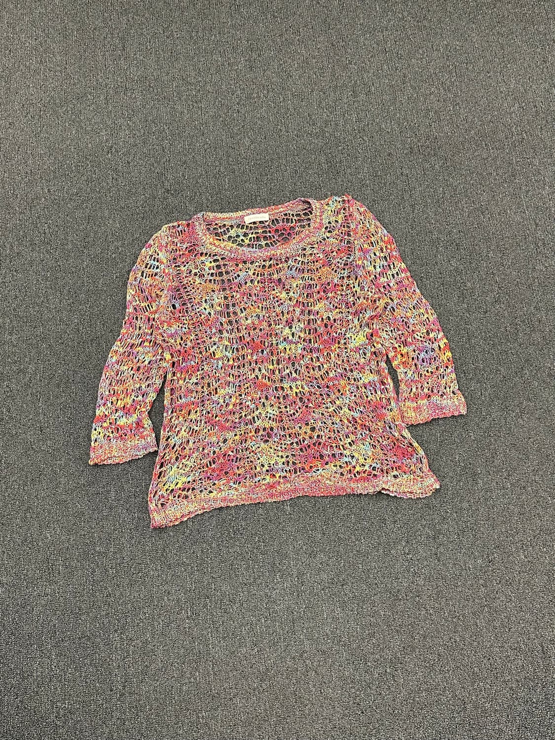 OS)Chadorian vintage 여성 멀티컬러 시스루 니트 상품이미지1