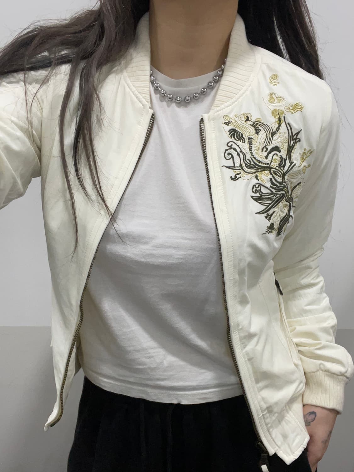 (빈티지)레어 Diesel 디젤 자수 슬림핏 봄버자켓 상품이미지1