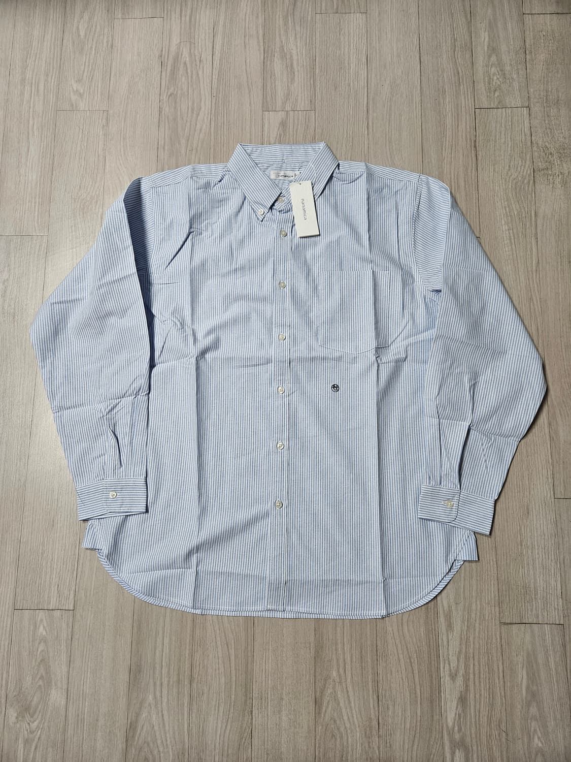 나나미카 블루 스트라이프 셔츠 L(105-110)새제품  상품이미지4