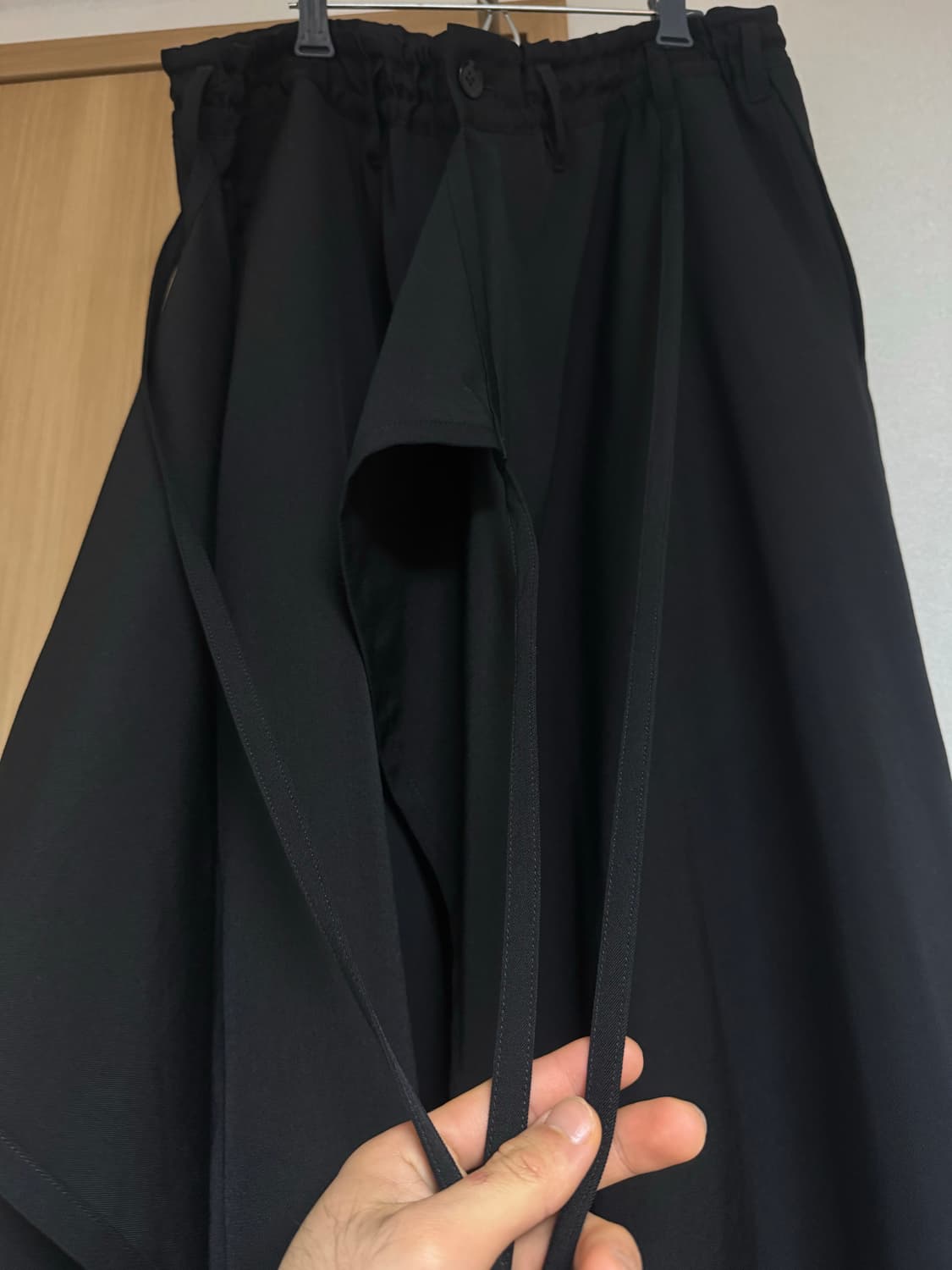요지 야마모토 개버딘 울 바운드 랩 스커트 팬츠 상품이미지5