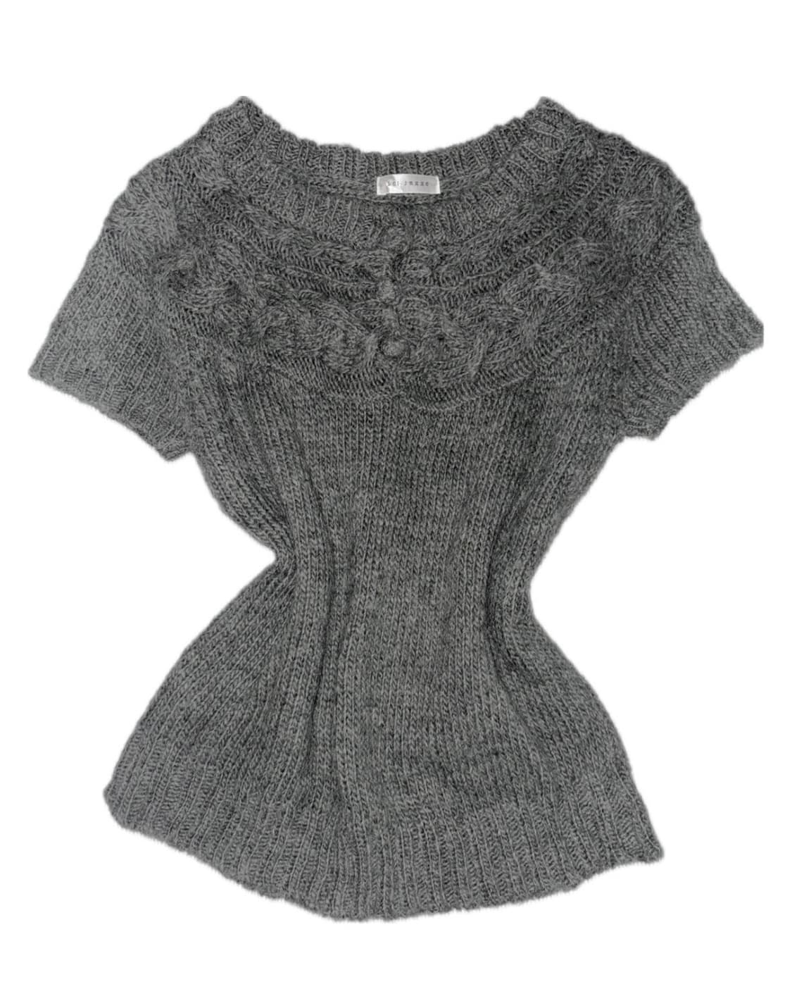 그레이 버튼 니트 빈티지 모리걸 상품이미지1