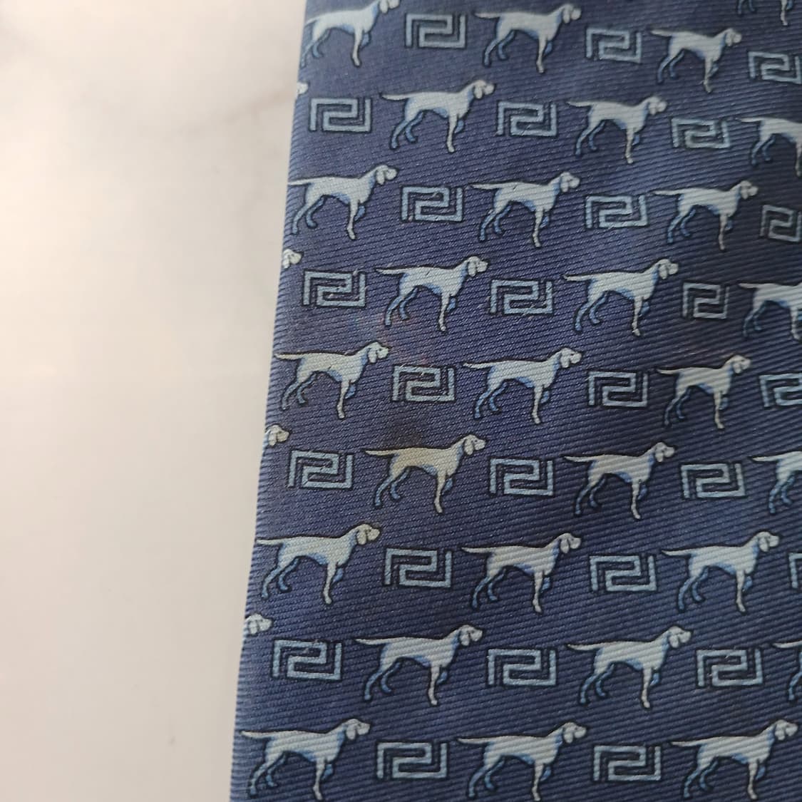 베르사체 실크 그리스 키&대형견 넥타이 8.9cm B등급 A19040
 상품이미지8