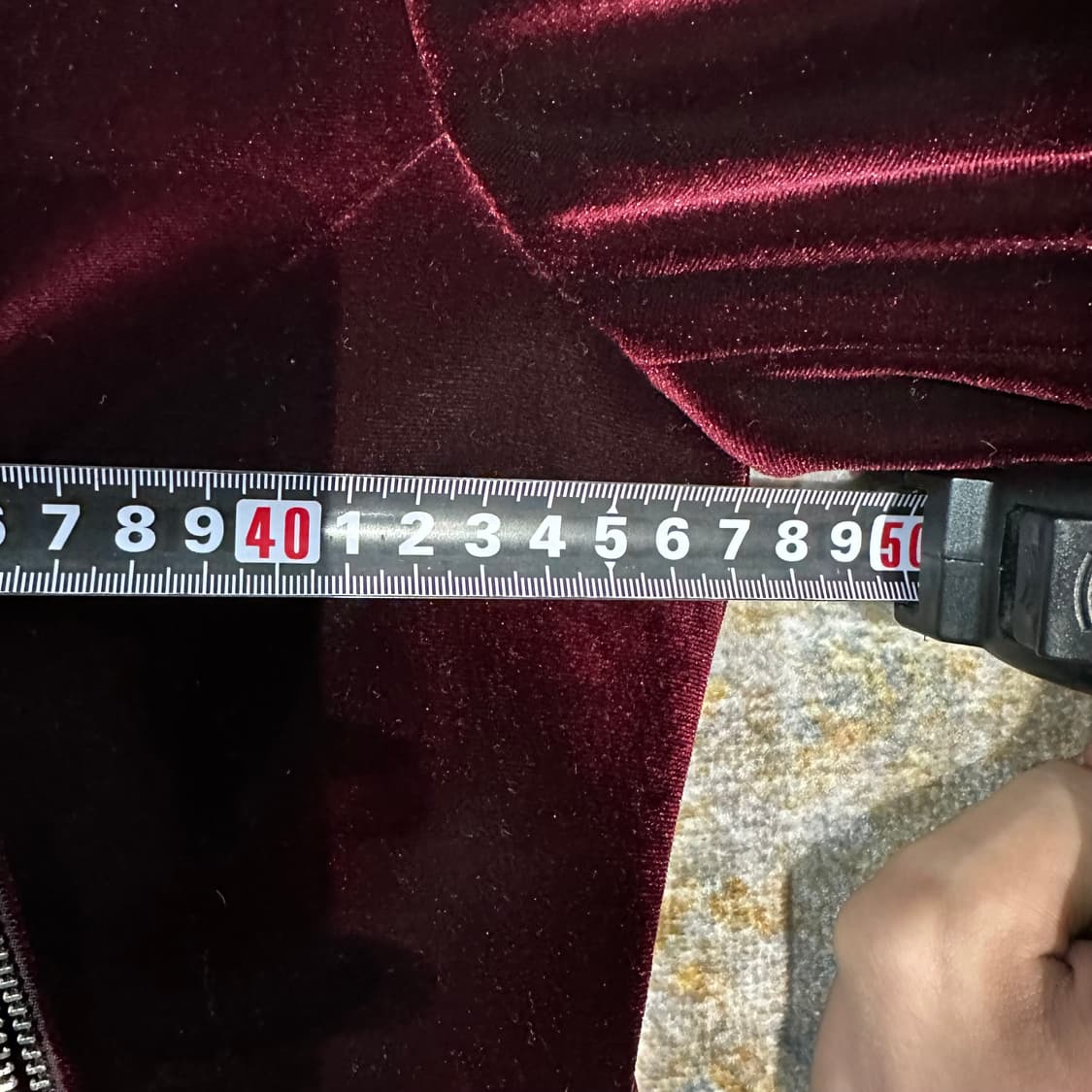 게스 벨벳 버건디 로즈 자수 바이커 자켓 상품이미지4