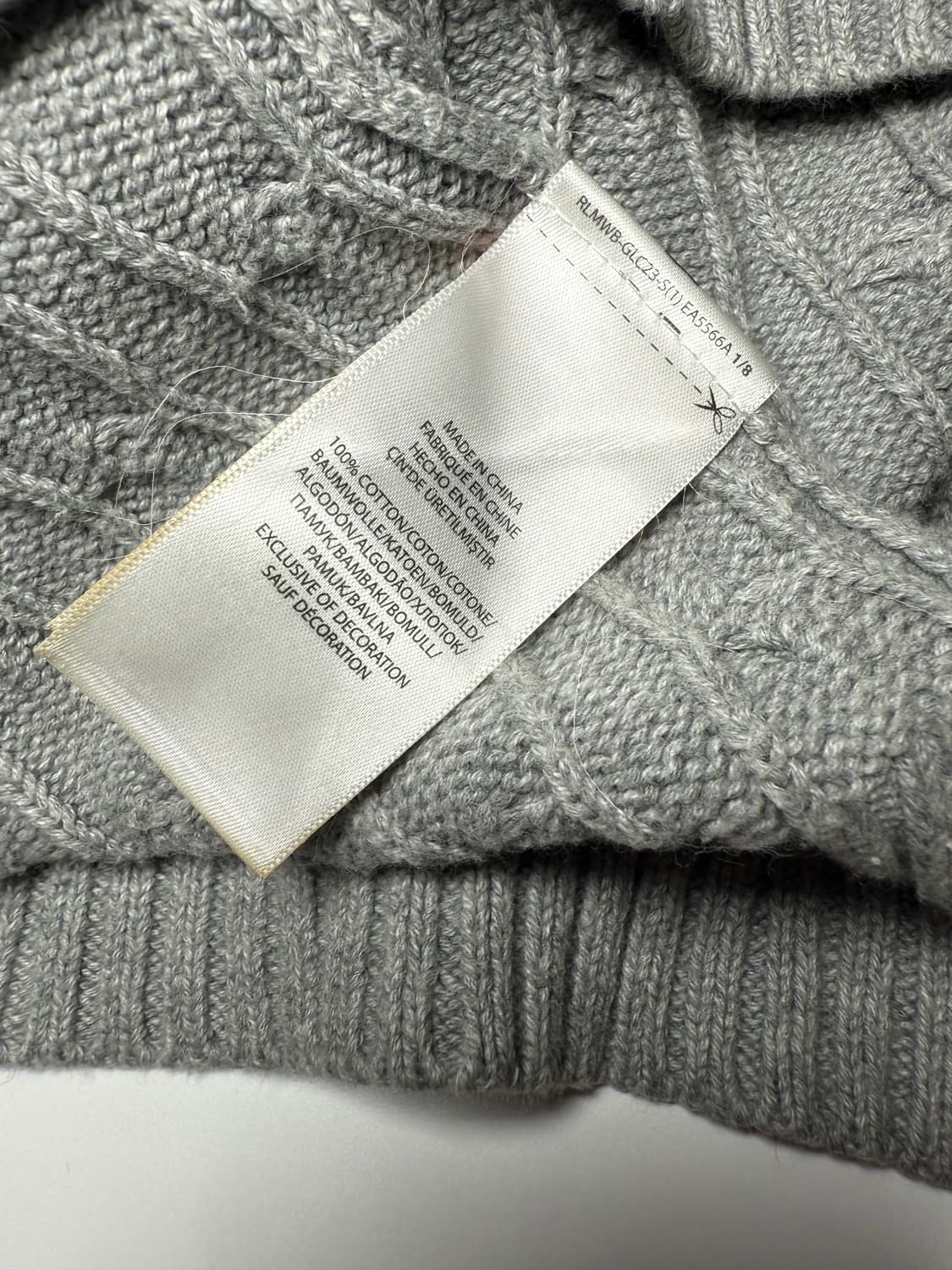 폴로 랄프로렌 케이블 니트 스웨터 회색 상품이미지4