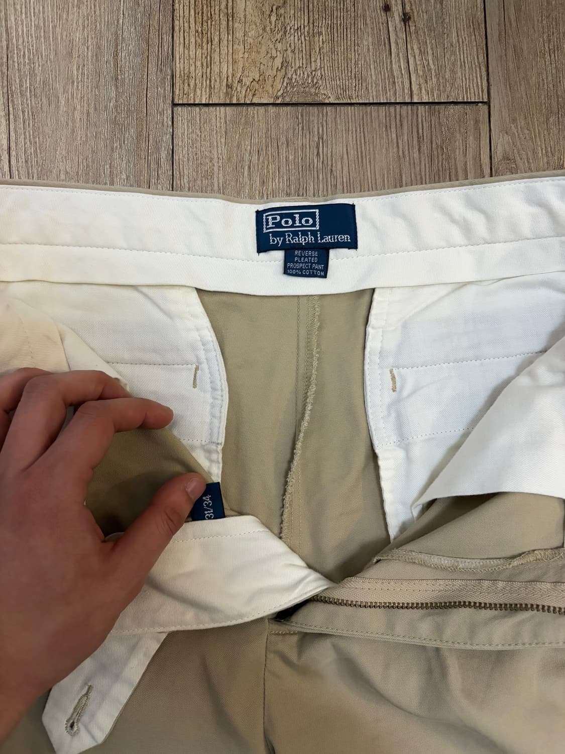 00s 폴로 랄프로렌 리버스 플리츠 치노 팬츠 31/34 베이지 상품이미지2