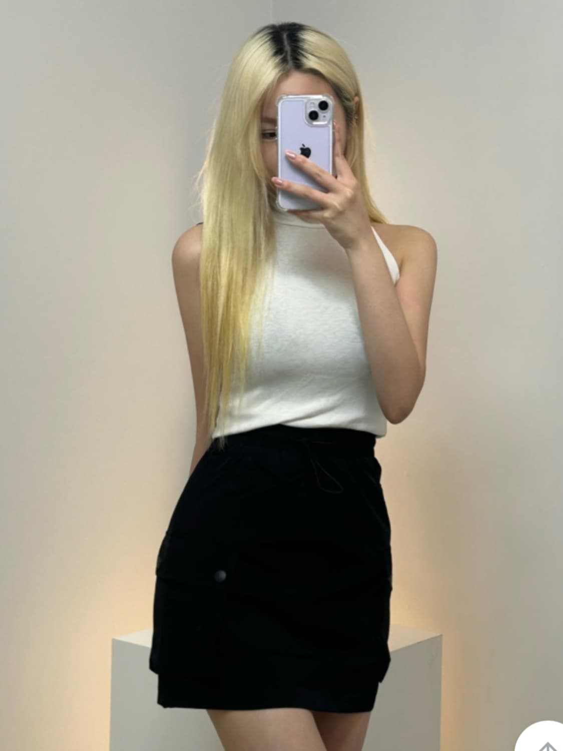 [M] 미유 쫀쫀 밴딩 카고스커트 블랙업 프렌치오브 애니원모어 상품이미지1