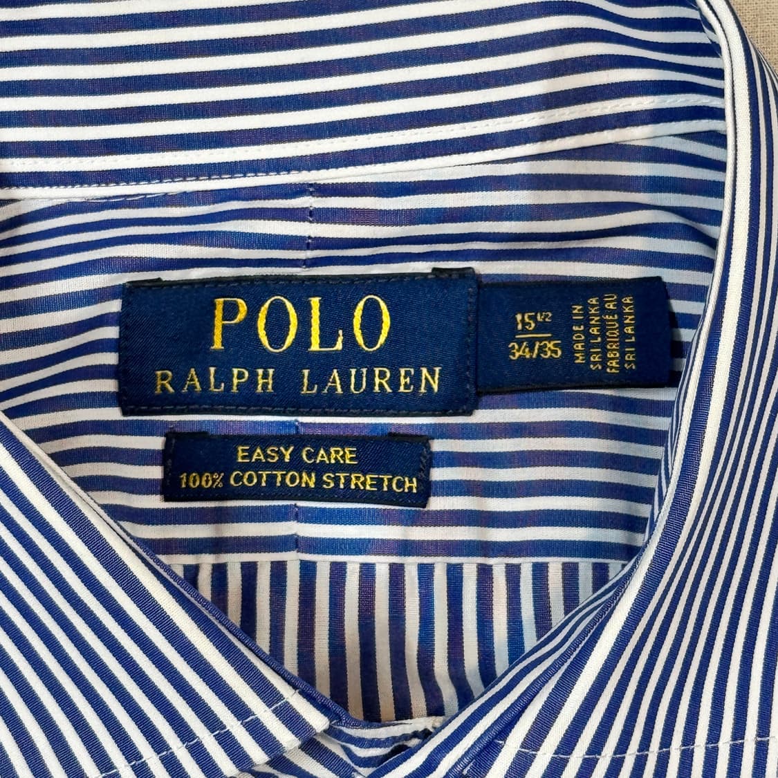 M) 폴로 랄프로렌 이지케어 블루 스트라이프 포플린 셔츠 상품이미지6