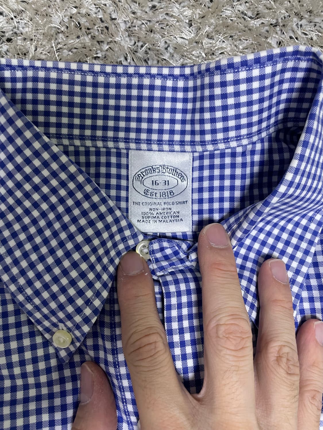 브룩스 브라더스 체크 셔츠 사이즈 105~110 상품이미지3