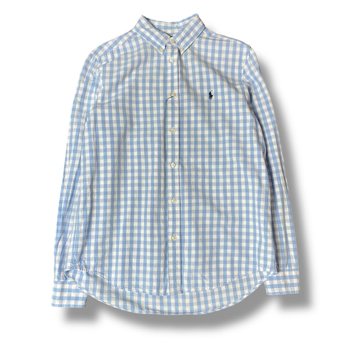 폴로랄프로렌 네이비로고 블루 깅엄 체크 셔츠 XL 상품이미지1