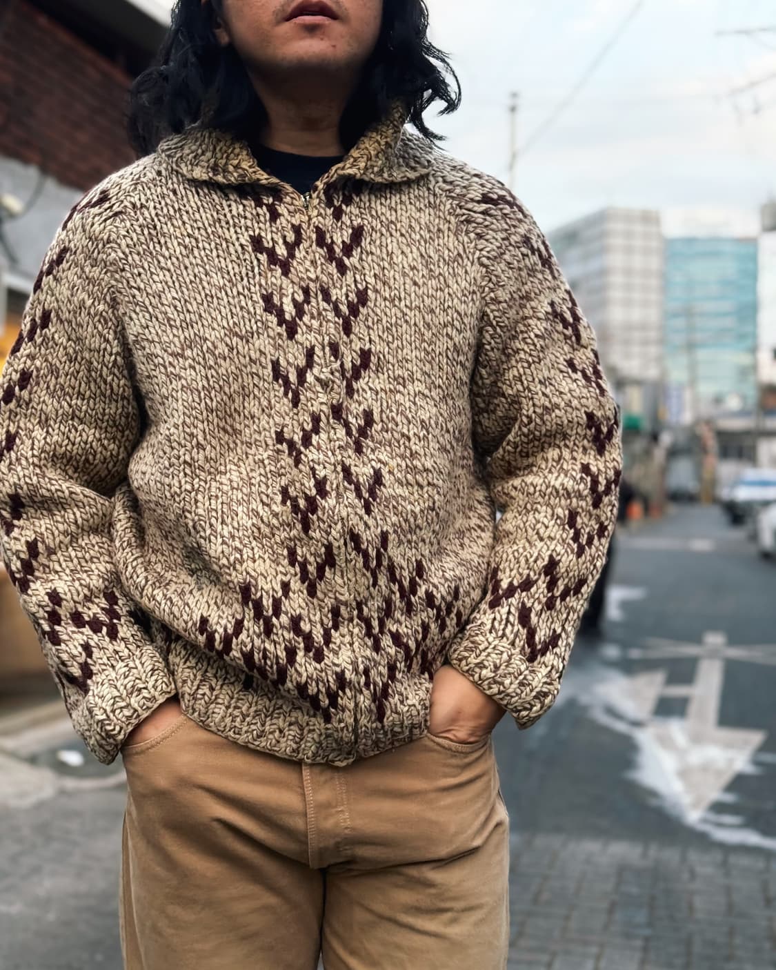 (60‘s 라이트닝 지퍼) 빈티지 코위찬 스웨터 105 상품이미지8