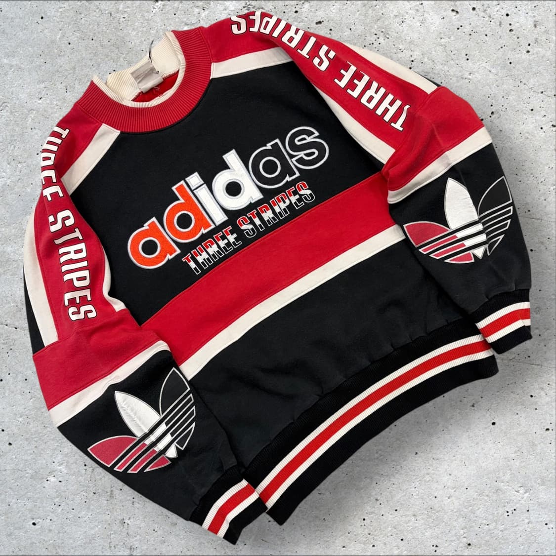 [L] 80-90s 아디다스 올드스쿨 쓰리 스트라이프 맨투맨 C394 상품이미지1