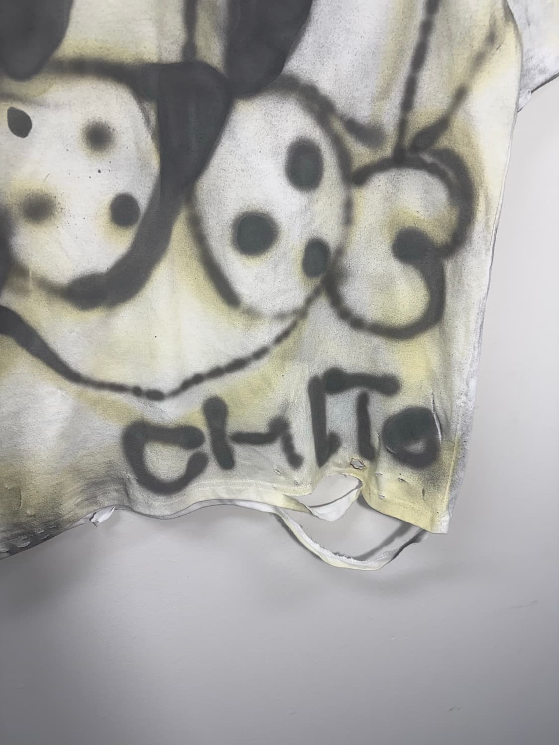 치토 그래피티 프린팅 커스텀 다스트레스드 데미지 반팔  상품이미지3