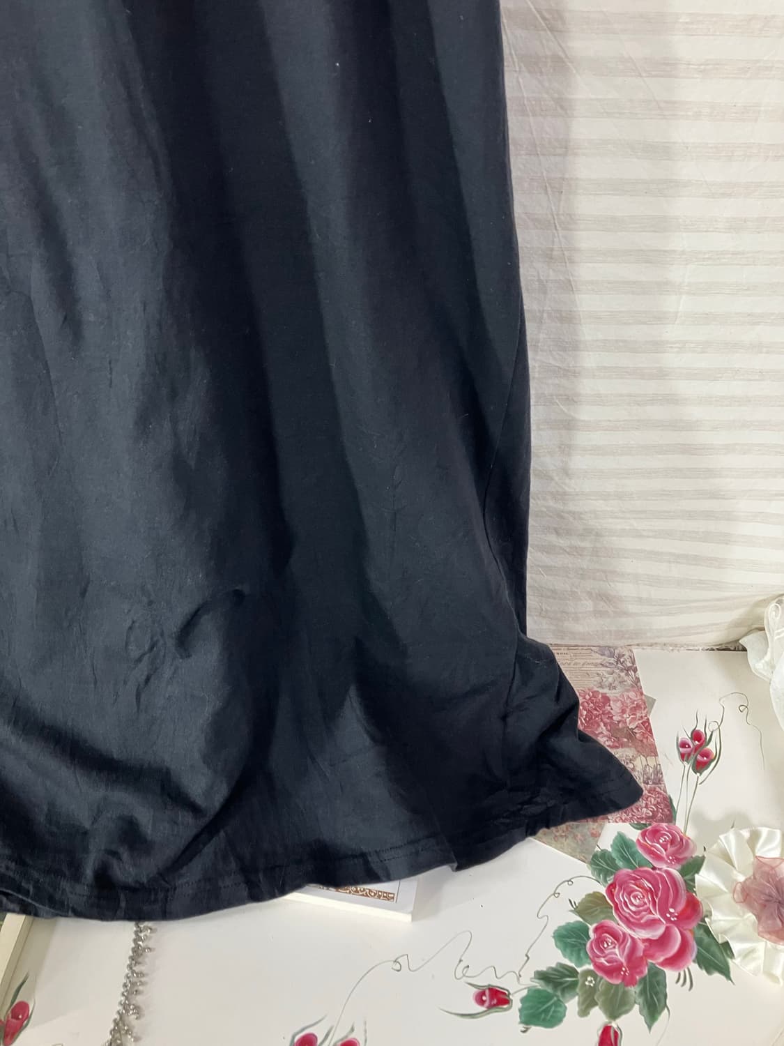 빈티지 하구미 블랙 자수 슬리브리스 1063 모리걸 y2k 스트릿 갸루  상품이미지4