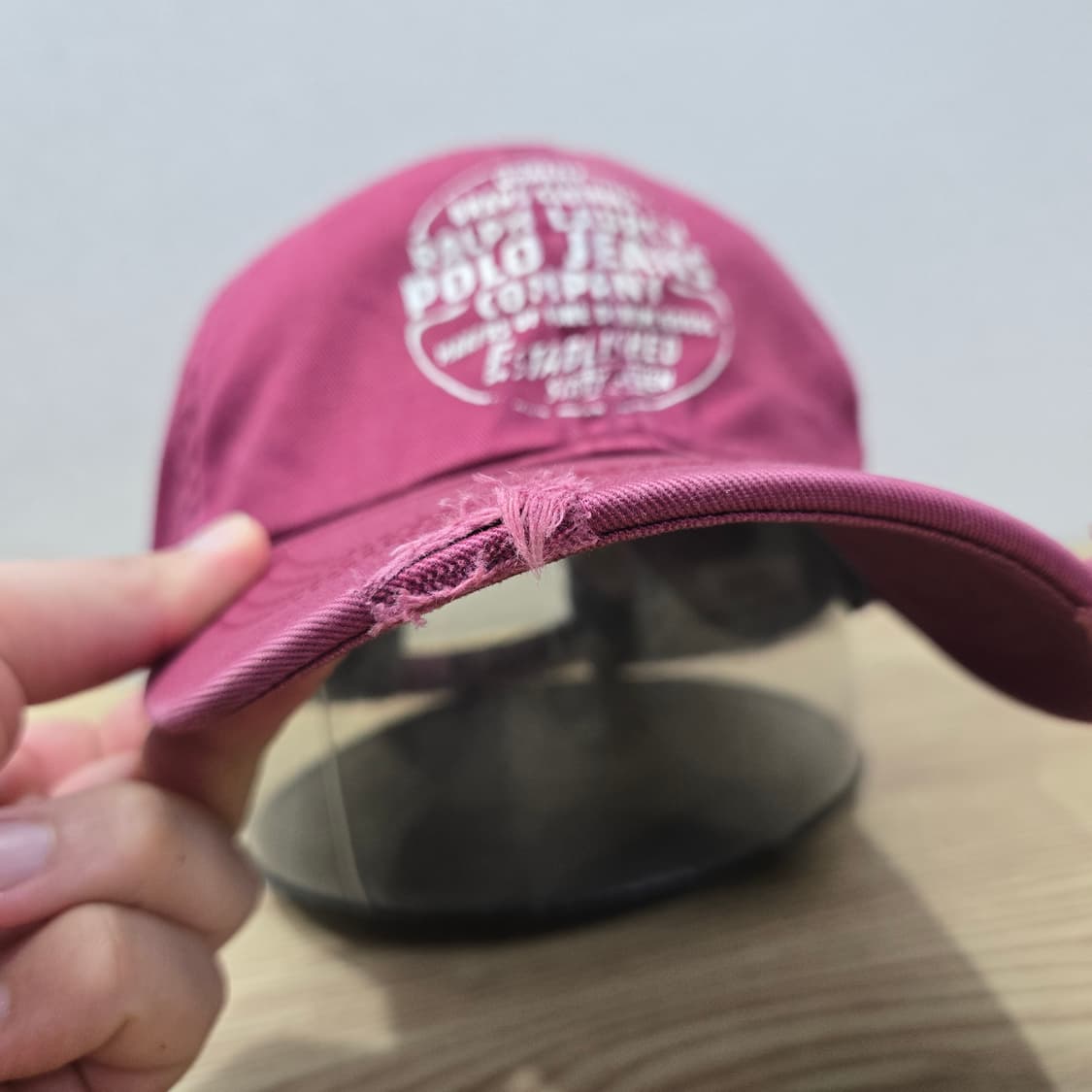 OS 폴로진스 90s 디스트로이드 스펠아웃 프린팅 볼캡 핑크 상품이미지6