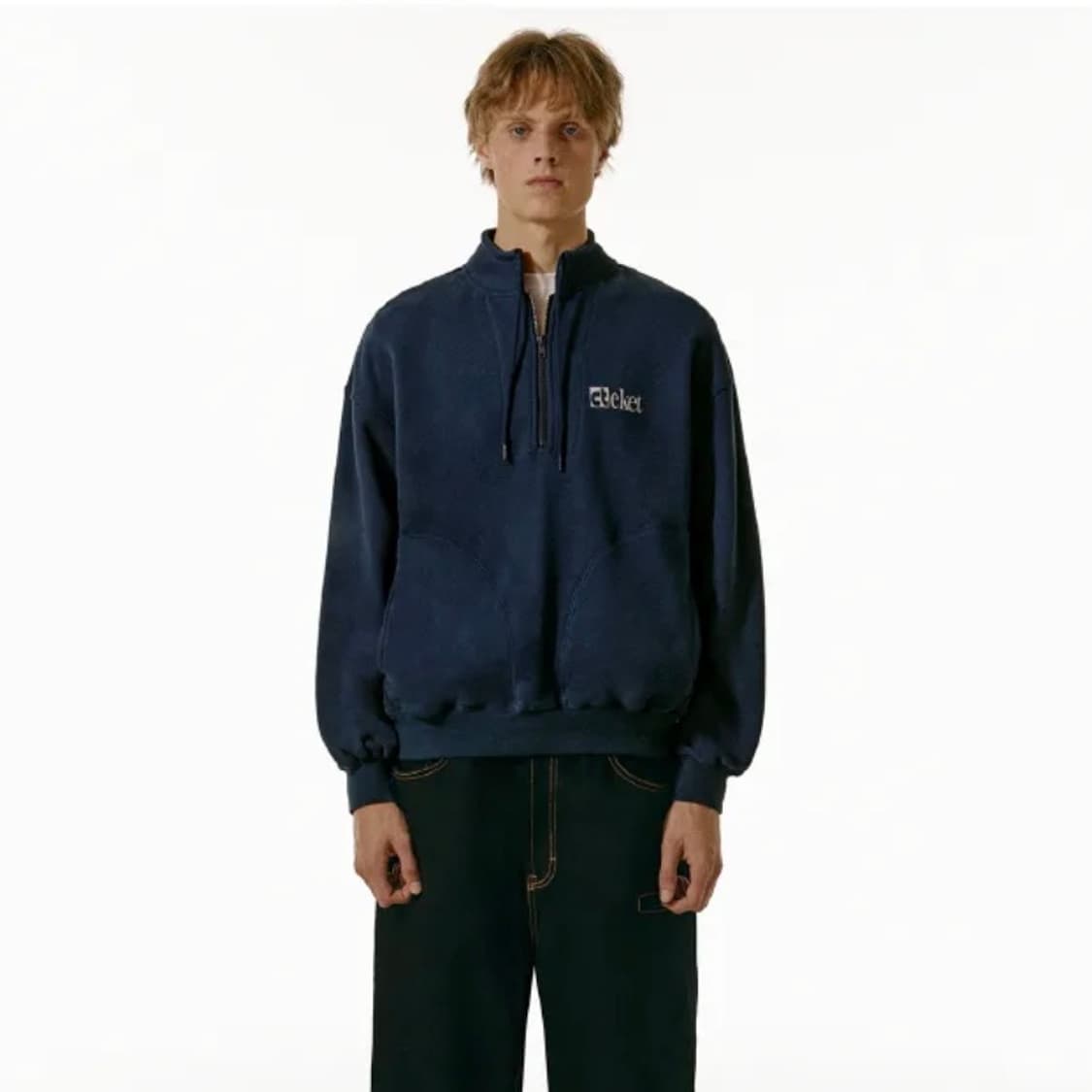 테켓 하프 집업 맨투맨 네이비 상품이미지3