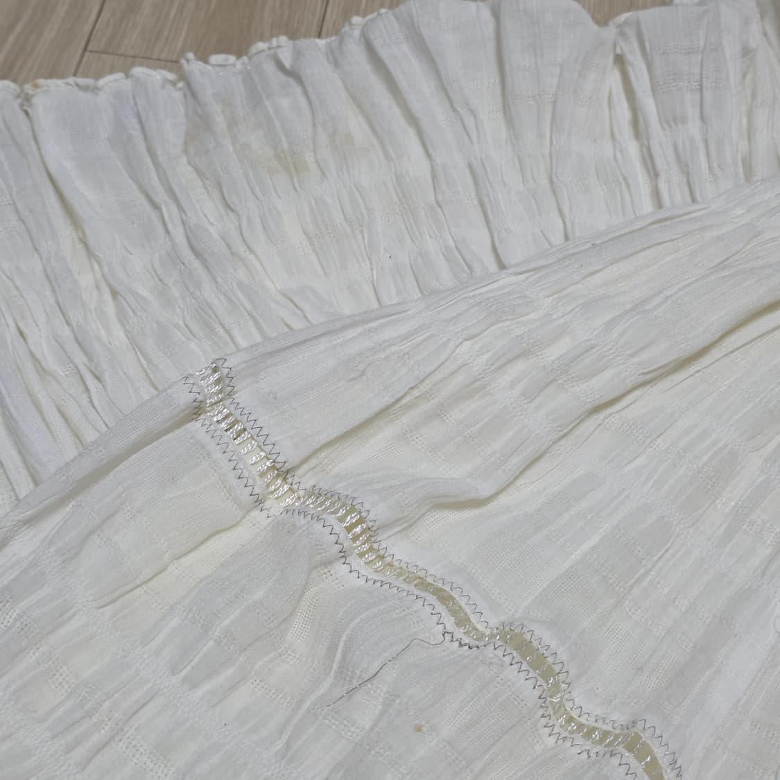 매긴나잇브릿지)빈티지 아이보리 패치워크st 모리걸캉캉 글리터 밴딩롱스커트 상품이미지6