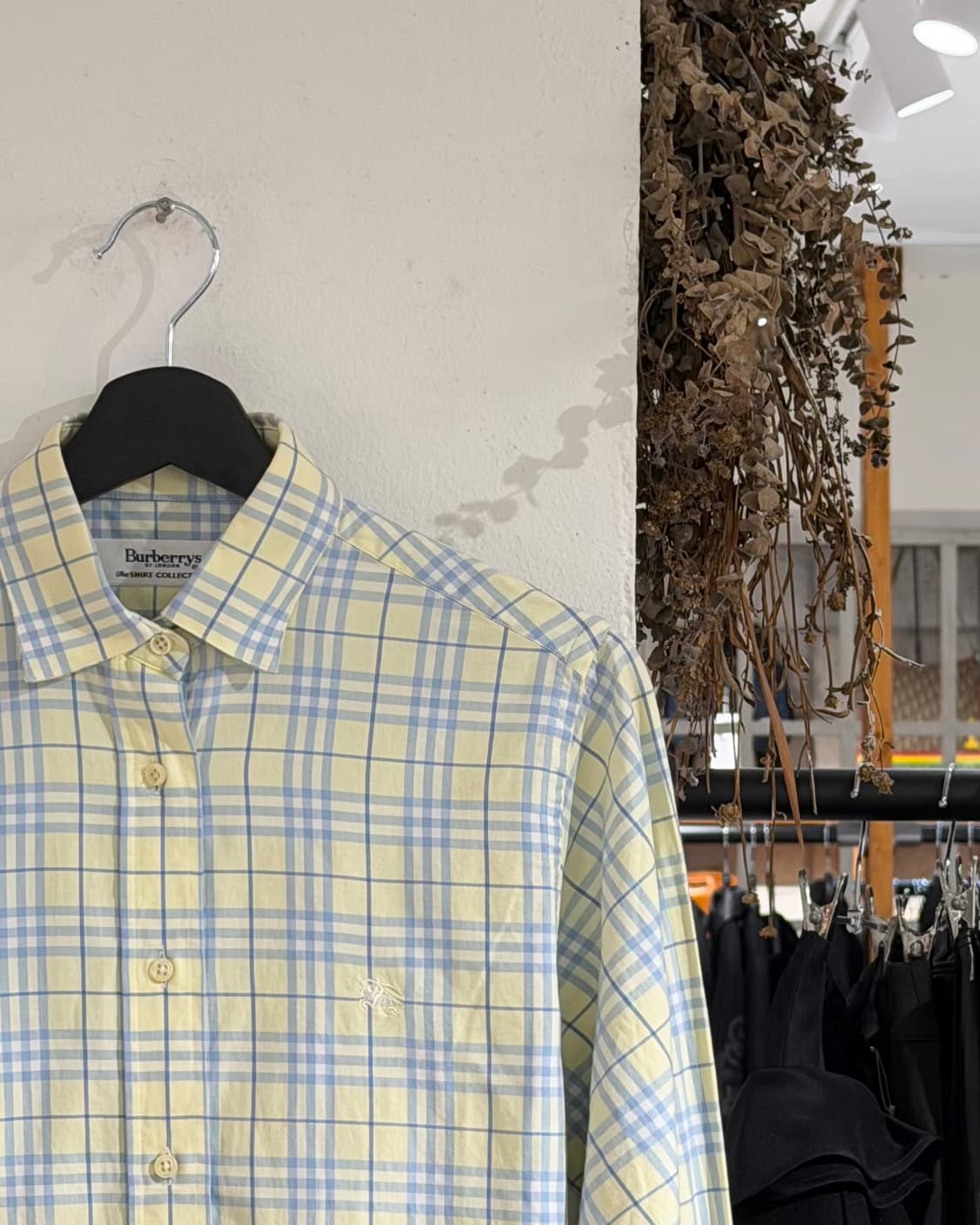 버버리 옐로우 블루 체크 셔츠 상품이미지3