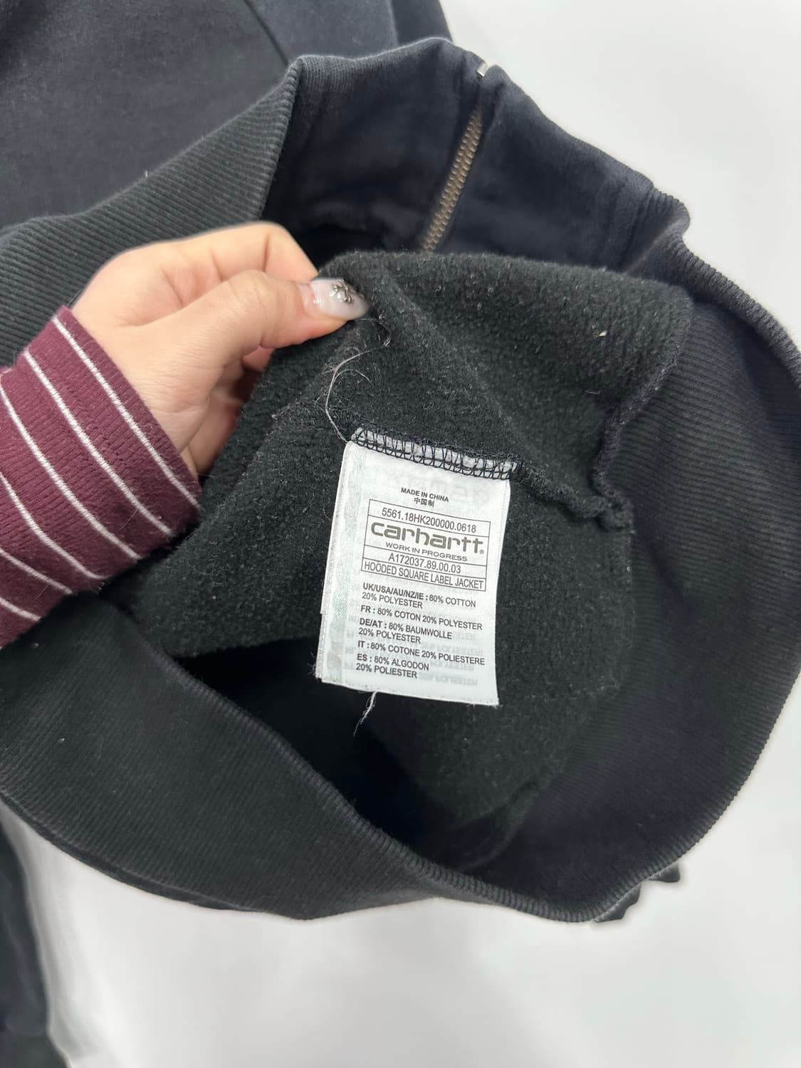 칼하트 블랙 후드집업 상품이미지2