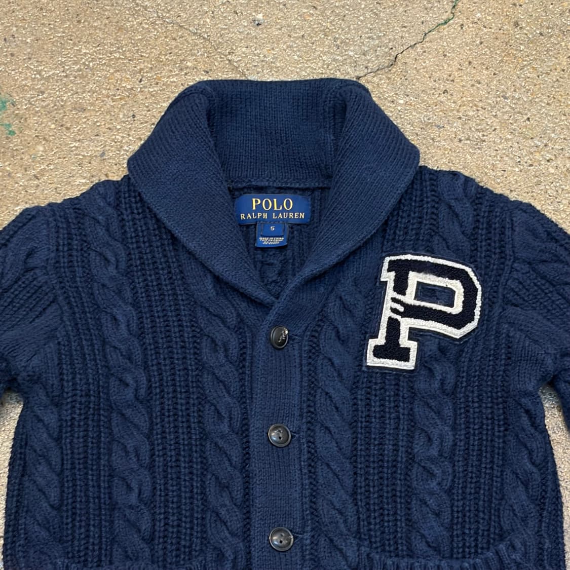 00s USA 빈티지 폴로랄프로렌 아동복 숄카라 코튼 니트 가디건 상품이미지3