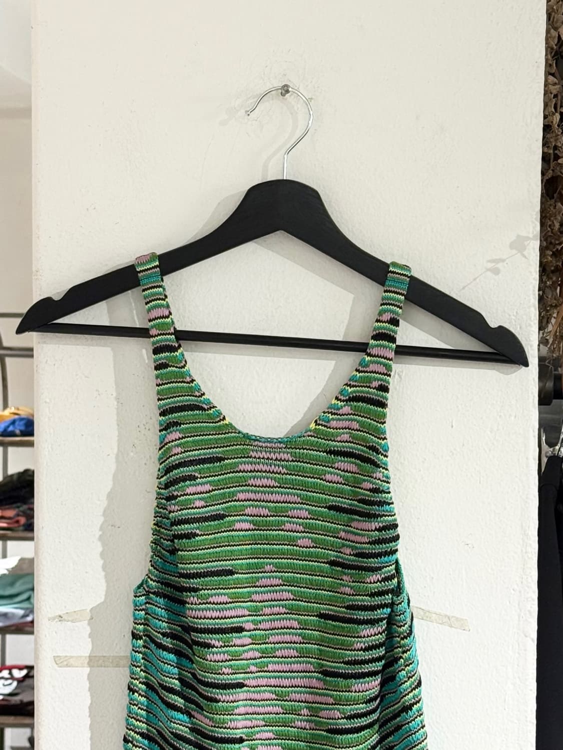 미쏘니 그린 멀티컬러 슬리브리스 니트 탱크 탑  상품이미지4